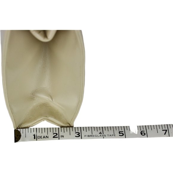 Vintage Corat Top Handle Purse Hand Bag Cream/Ivory Metal Frame Clasp PU75 - Picture 14 of 16